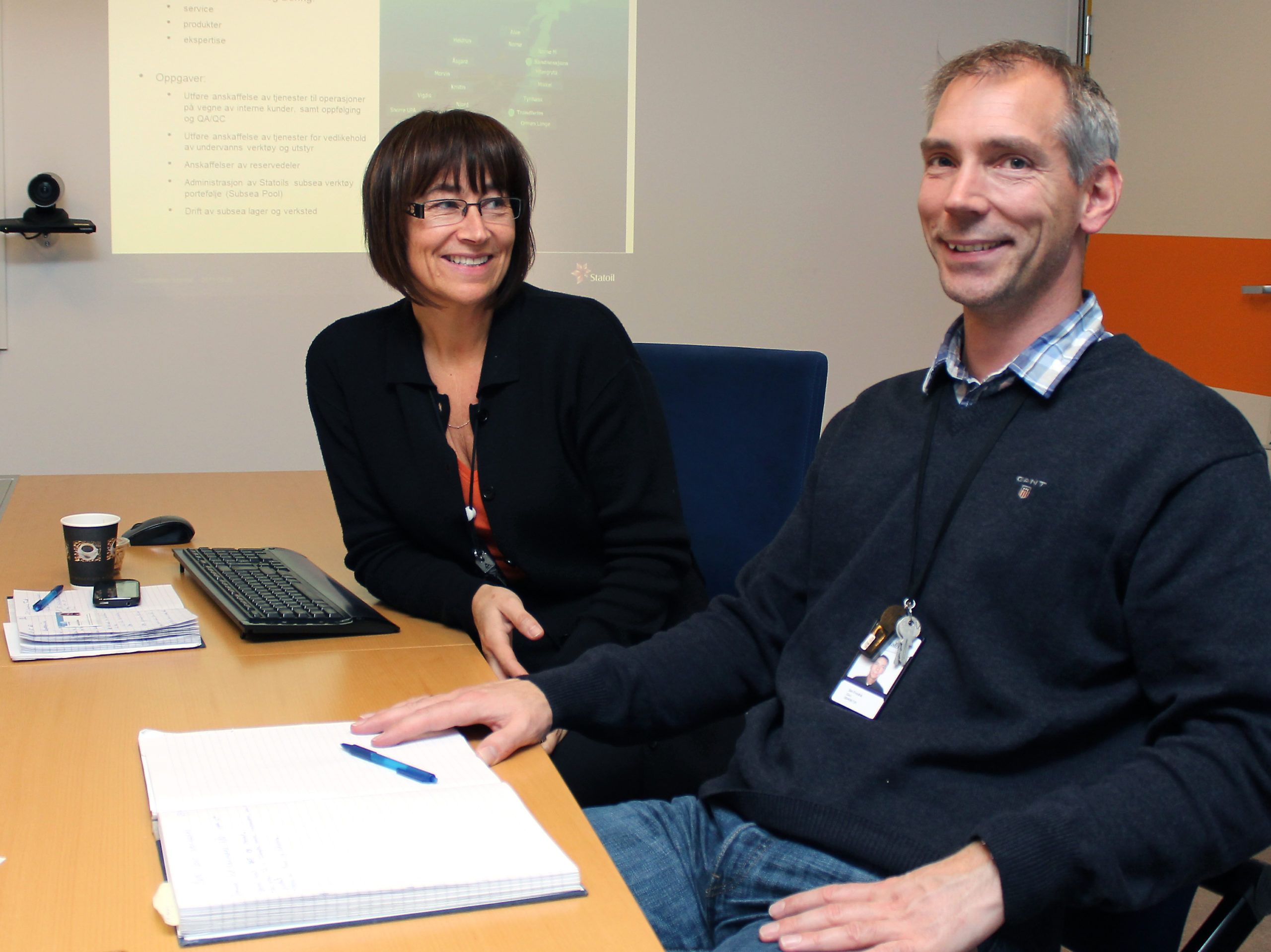 Heidi Møvik og Jan Fredrik Getz, Statoil på Ågotnes.