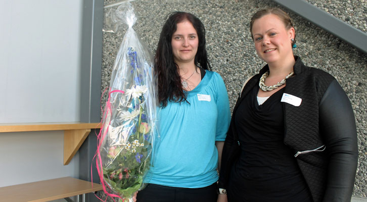 STOLTE STRILA: I mai ble Silje Christine Ågotnes og Line Lie tildelt 50.000 kroner fra SPV/VNR-fondet.