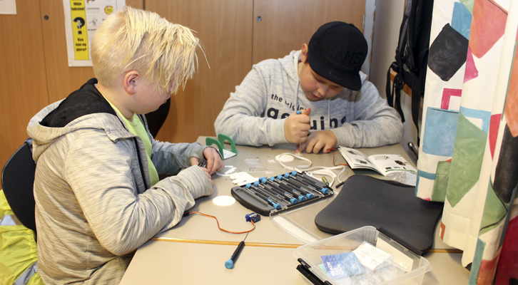 6. klasse koder med Raspberry pi.