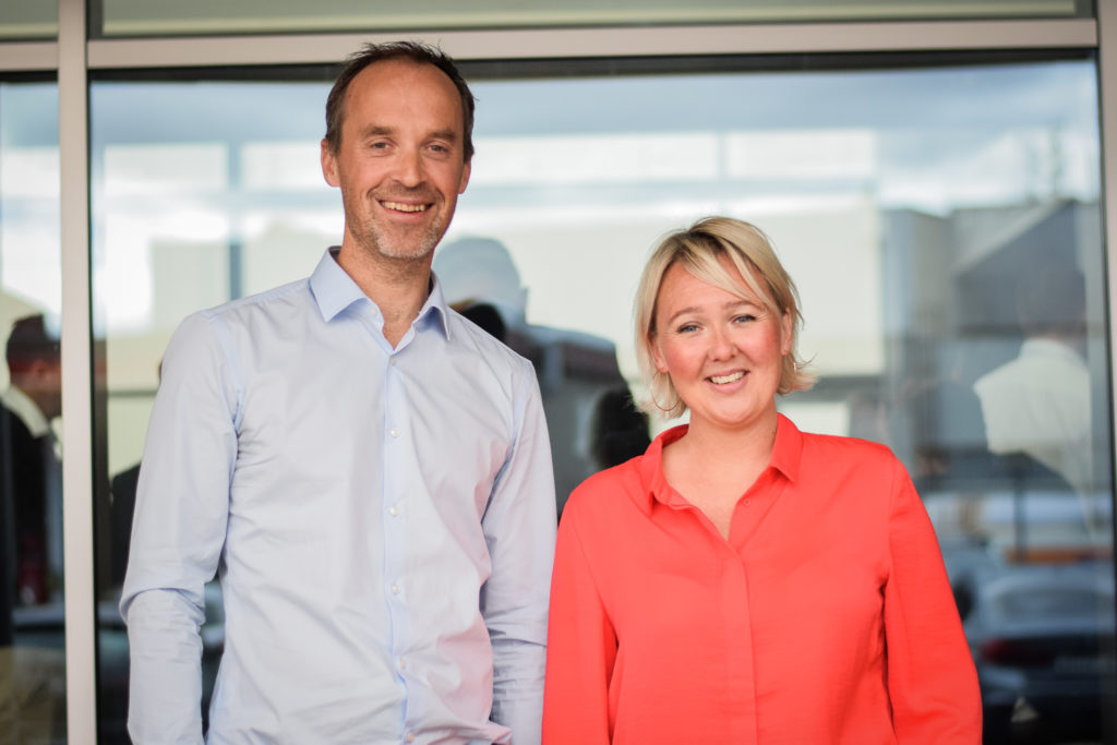 Andreas Helgesen (TechnipFMC) og Camilla Schutz (Sportsklubben Brann) Foto: LK Productions