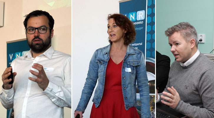 POSITIVE: Fra venstre: Erlend Waaler i DNB, Hege Elvestad i Connect Vest og Arild Sæle, leder av VNR Gründergruppen.